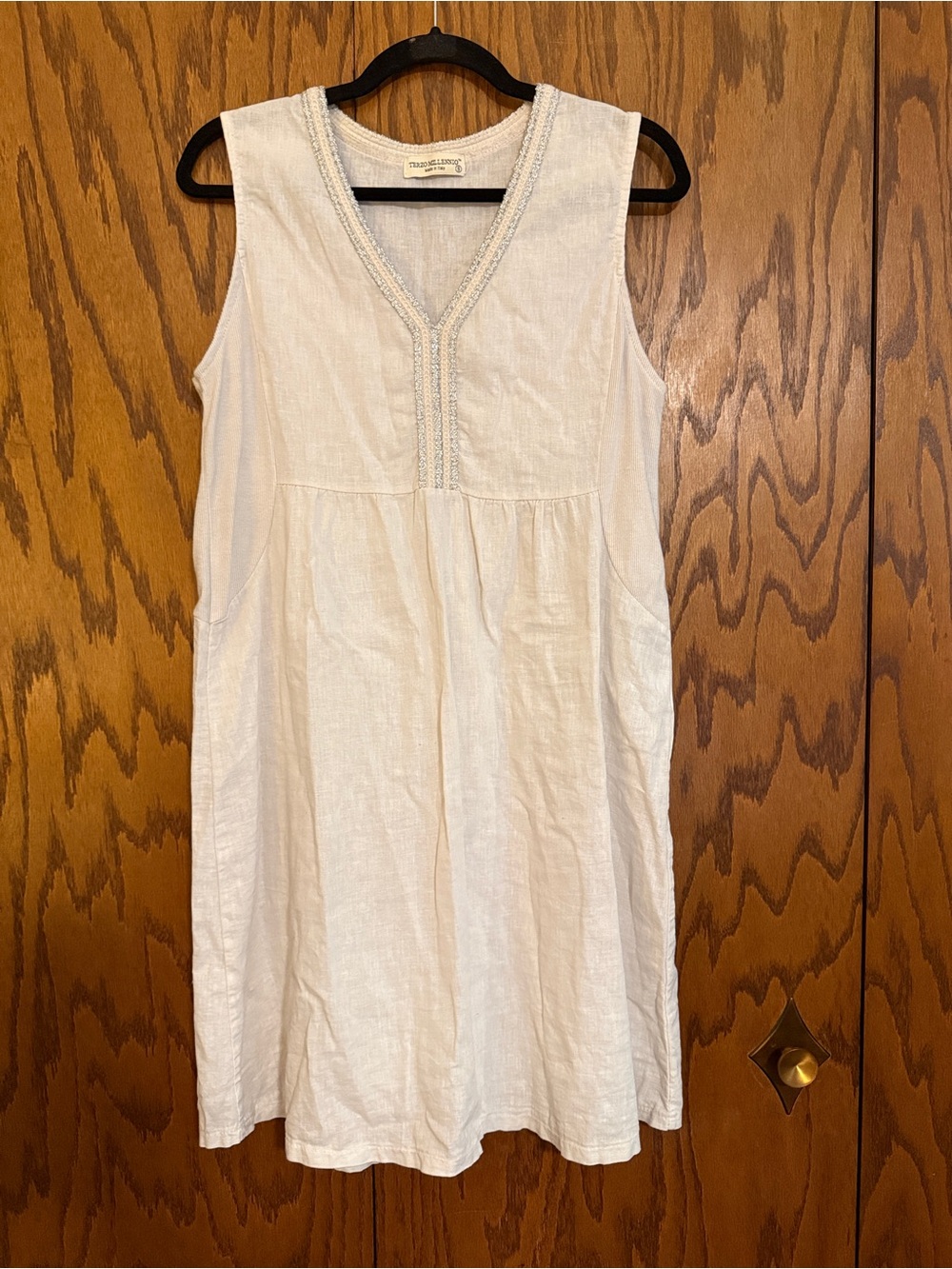 Terzo Millennio Italy Linen Blend Sleeveless Dress S White